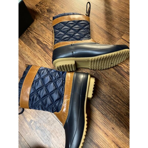 Tommy Hilfiger Arcadia Quilted Winter Duck Boots Black Navy Size 10M New In Box - Picture 6 of 7